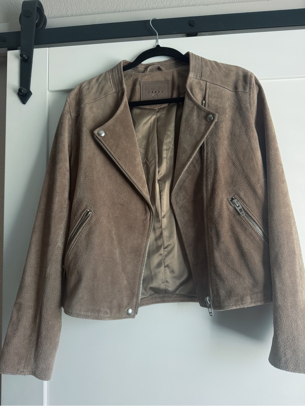 Genuine Suede Taupe Moto Jacket